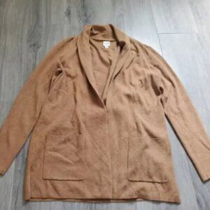 J Crew Cardigan Sweater Womens Small Open Front Shawl Collar Pockets Academia